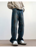 Jinquedai Hip Hop Distressed Jeans Pants Men Vintage Denim Trousers Male Oversize Japanese Street wear Fashion Casual Baggy Straight Jeans jinquedai