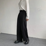 Jinquedai  New Black Suit Pants Men Fashion Social Mens Dress Pants Korean Loose Oversized Wide Leg Pants Mens Formal Trousers M-2XL jinquedai