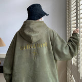 Jinquedai  Men's Streetwear Vintage Embroidered Suede Hooded Sweatshirt High Quality Hoodie Luxury Brand Unisex Pullover Y2k Clothing jinquedai