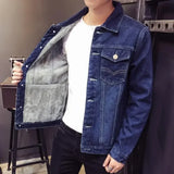 Jinquedai Button Men's Denim Jacket Loose Black Male Jean Coats New In Worn Trendy Elatic Lowest Price Korean Popular Clothes Original Low jinquedai