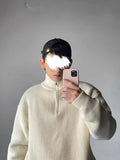 Women's Men's Y2K Turtleneck Sweater Knit Sweatshirts Coat For Men Knitwear With Zipper Korean WInter Outer Pullovers Men Blouse jinquedai