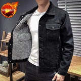 Jinquedai Button Men's Denim Jacket Loose Black Male Jean Coats New In Worn Trendy Elatic Lowest Price Korean Popular Clothes Original Low jinquedai