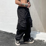 Jinquedai  Baggy Black Cargo Pants Men American Oversize Khaki Cargo Trousers Male Pocket Loose Casual Hip Hop jinquedai