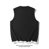 Jinquedai Hip Hop Street Men's Tank Tops Retro Gradient Letter Print Sleeveless Vest T-Shirt 2024 Summer Couple Tees Male Punk Tops jinquedai