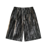 Jinquedai Hip Hop Street Tie Dye Work Shorts Men's Tide Summer Sports Casual Five Pants Big Pockets Design High Street Shorts jinquedai