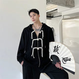Jinquedai Korean women Spring Autumn Color Chinese Style Hooded Sweatshirt Men's Loose Trendy Casual Zipper Coat Male Hoodies jinquedai