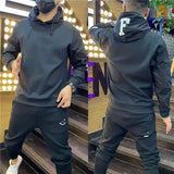 Jinquedai Trendy Color Blocked Hooded Sweatshirt Men's Autumn New Style Fashionable Loose Top Casual Jacket jinquedai