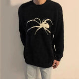 Spider Mohair Sweaters Men Korean Warm Knitting Autumn Winter Loose Casual Long Sleeve Pullovers Fleece Streetwear jinquedai