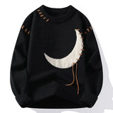 Jinquedai New Fall Winter Brand Sweater Mens Fashion Soft Knit Jumper Korean Fashion Hip Hop Moon Thick Men Printed Sweaters Pulloner jinquedai