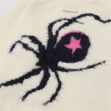 Jinquedai Star Spider Sweater Goth Punk Harajuku Hip Hop Streetwear Sweaters Men 2023 Fall Winter Oversized Knitted Jumper Pullover Black jinquedai