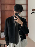 Jinquedai  Men's Clothing Tide Korean Casual Short Style Suit Coat 2024 Spring New Loose Simple Long Sleeve Blazers For Male jinquedai