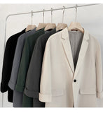 Jinquedai Spring Summer British Style Formal Blazer Men Korean Fashion Loose Casual Dress Jacket Men Harajuku Social Suit Jacket Men M-2XL jinquedai