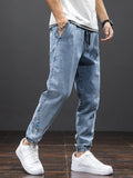 Jinquedai Spring Summer Black Blue Cargo Jeans Men Streetwear Denim Jogger Pants Men Baggy Harem Jean Trousers Plus Size 6XL 7XL 8XL jinquedai