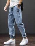 Jinquedai Spring Summer Black Blue Cargo Jeans Men Streetwear Denim Jogger Pants Men Baggy Harem Jean Trousers Plus Size 6XL 7XL 8XL jinquedai