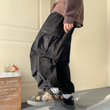 Men's Brown Y2K Baggy Japan Pants Oversized Corduroy Loose Wide Leg Cargo Pant Trousers Casual Men Sweatpants Streetwear Korean jinquedai