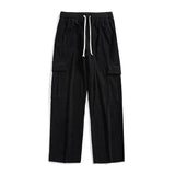 New Winter Japanese Fashion Brand Leisure Corduroy Multi-Pocket Cargo Pants Men's Thick Loose Straight jinquedai