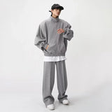 Sports Suits Pants Sets for Men 2 Piece Sets Couple Matching Outfits Clothing Hoodies Sweatshirt Gray Korean Streetwear jinquedai