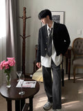 Jinquedai  Men's Clothing Tide Korean Casual Short Style Suit Coat 2024 Spring New Loose Simple Long Sleeve Blazers For Male jinquedai