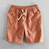 Jinquedai Men Summer Cotton Linen Shorts Japan Candy Color Beach Holiday Home Male Simple Casual Slim Fit Harajuku Soft Thin Shorts Pants jinquedai