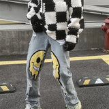 Irregular Ripped Hole Jeans Denim Pant Woman Man Straight Patchwork Baggy boyfriend y2k Punk Kpop Harajuku Streetwear Hip Hop jinquedai