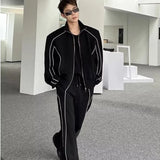 New Trend Men Sport Sets Casuals Sweat Suit Solid Color Sweatshirt Fashion Male Leisure Suit Hip Hop Oversized Casual Suits jinquedai