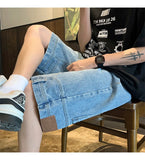 Jinquedai High Street Denim Short Retro Blue Jeans Summer New Men's Baggy Shorts Y2k Oversize Clothes Unisex Jeans jinquedai