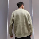 Jinquedai  Knit Cardigan Male Korean Style Sweater Coat Men Old Money Autumn Winter Loose Casual Men's Long Sleeve Streetwear jinquedai