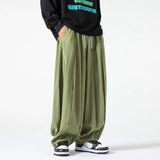 Jinquedai Korean Style 5 Colors Men Pants Oversized Wide-Leg Trousers Baggy Straight High Waist Casual Sports Jogging Pant Yoga jinquedai