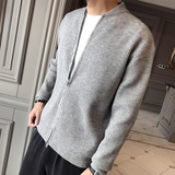 Jinquedai Autumn Winter  New Thick Men Sweater Japanese Coat V-Neck Solid Zipper Sweater Cardigan Outer Wear Handsome Trendy Top jinquedai