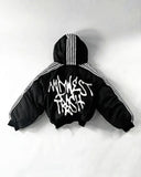 Hip hop trend Harajuku striped loose zipper coat Warm cotton-padded jacket New Street fashion personality men winter jacket jinquedai