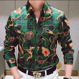 Jinquedai Trendy Personalized Printed Men's Comfortable Shirt for Early Spring New High-end Top jinquedai