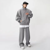 Sports Suits Pants Sets for Men 2 Piece Sets Couple Matching Outfits Clothing Hoodies Sweatshirt Gray Korean Streetwear jinquedai