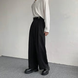 Jinquedai Black Suit Pants Men Oversized Fashion Social Mens Dress Pants Korean Loose Straight Wide Leg Pants Mens Office Formal Trousers jinquedai