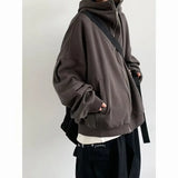 Jinquedai Autumn College Casual Set Men Japanese Harajuku Zipper Fleece Hoodie Jacket+Retro Wide Leg Pants 2-piece Street Fashion Suit jinquedai