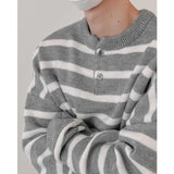 Knitted Light Luxury Pullovers Sweater Men Casual Vintage Henry Collar Striped Long Sleeve Tops Streetwear Autumn jinquedai