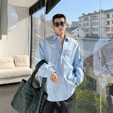 Jinquedai Korean Streetwear Fashion Men's Shirt Graffiti Design Loose Simple Long Sleeve Shirts Casual 2024 Spring Male Tops jinquedai