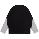 Jinquedai  Harajuku Hip Hop Long Sleeve T Shirt Men Oversized Y2K Streetwear T-shirts 2023 Man Fashion Casual Loose Tee Shirt Black jinquedai