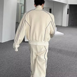 New Trend Men Sport Sets Casuals Sweat Suit Solid Color Sweatshirt Fashion Male Leisure Suit Hip Hop Oversized Casual Suits jinquedai