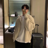 Jinquedai Winter Sweater Cardigan Men Warm Oversized Knitted Hooded Sweater Coat Men Korean Loose Cardigan Sweater Men Jumper Clothes jinquedai