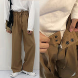 Jinquedai  New Spring Summer Men's Casual Straight Classic Black Rose High Waist Pants Korean Wide Leg Trousers For Men jinquedai