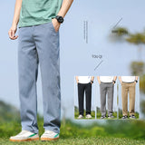 Jinquedai Summer Thin Lyocell Youth Wide-Leg Pants, Baggy Straight Trousers, Trendy and Comfortable Casual Pants jinquedai