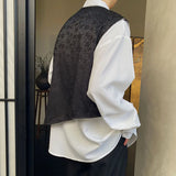 Trend Men's Jackets Vest Personality Dual Face Casual Tank Tops Fashionable Jacquard Versatile Waistcoat New Autumn jinquedai
