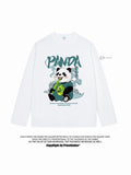 Jinquedai  Cute Panda Men's Chinese Style Graphic T-shirts Oversize Autumn O-neck Clothing Tops Long Sleeve Casual Male Cotton Tee jinquedai