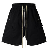 Jinquedai Men Summer Cargo Shorts 2024 Summer Black Loose Casual Shorts Side Pocket Wide Leg Short Pants for Male jinquedai