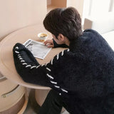 Jinquedai Fleece Sweaters Men Korean Thicken Warm Knitting Autumn Winter Loose Casual Mohair Long Sleeve Pullovers jinquedai
