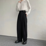 Jinquedai  New Black Suit Pants Men Fashion Social Mens Dress Pants Korean Loose Oversized Wide Leg Pants Mens Formal Trousers M-2XL jinquedai