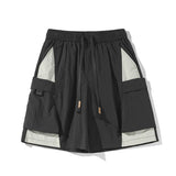 Jinquedai  Trendy Patchwork Shorts for Men Baggy Track Pants Side Pockets Basketball Short Pants Hip-hop Street Male Shorts jinquedai