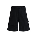 Jinquedai Silhouette Pleated Curved Cropped Pants for Men and Women Wide Leg Baggy Casual Summer Shorts Oversized Cargo Trousers jinquedai