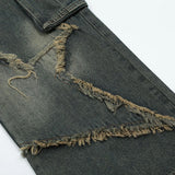 Jinquedai Vintage Baggy Jeans Star Patchwork Loose Straight Denim Pants 2023 New Men Hip Hop Streetwear Jeans jinquedai