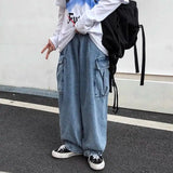 Jinquedai Baggy Jeans Trousers Male Denim Pants Black Wide Leg Pants Men's Jeans Loose Casual Korean  Hip Hop Harajuku jinquedai